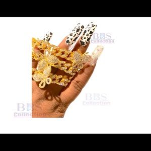 Butterfly Cuban link bling ankle